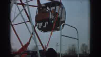 Los Angeles California (1961): Two People Riding In Ferris Wheel Capsule On A