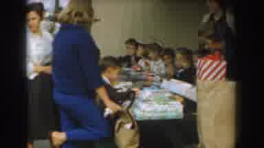 Los Angeles California (1961): Children Sitting Around A Table With Present For A