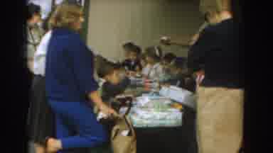 Los Angeles California (1961): Children Sitting Together Eating At A Table While