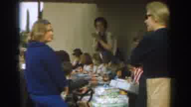 Los Angeles California (1961): Adults Supervising A Children Party As The Kids Eat