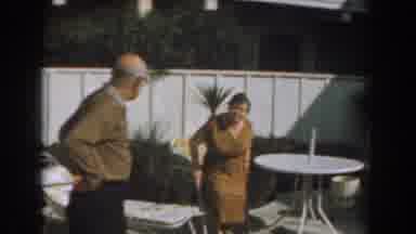 Los Angeles California (1961): Old Women Waving At Man