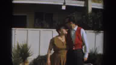 Los Angeles California (1961): Mom And Son Hugging Talking And Smiling Enjoying