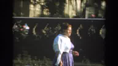 Los Angeles California (1961): Woman Wearing Blue Dress Walks With Woman Wearing