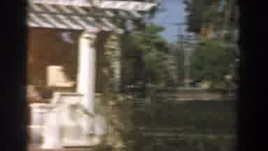 Los Angeles California (1961): Sweeping View Of White Pavilion And Green Trees On