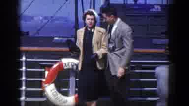 New York (1948): People On Ship Posing For Photo