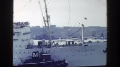 New York (1948): A Large Ship The Atlantic Being Escorted Into An Unknown Port