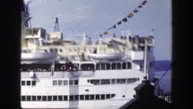 New York (1948): A Small Ship Is Docked Closely With A Large Ship