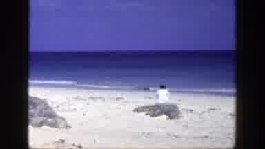 New York (1948): Woman Dressed In White Enjoying A Beautiful Day At The Beach