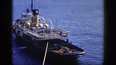 New York (1948): Beautiful View Of A Tugboat In The Sea Releasing Smoke