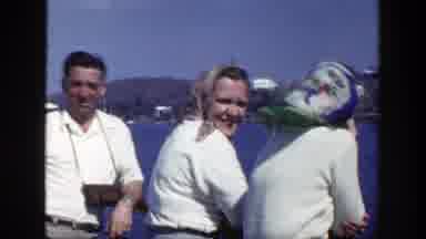New York (1948): Three People Dressed In White Enjoying Holiday Sun Weather In