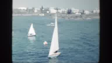 New York (1948): Sail Boats Off The Coast Sailing On The Open Ocean