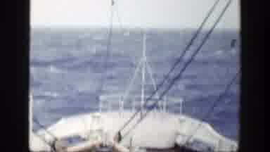 New York (1948): The Bow Of A Ship Covered With Antennas And Rigging Plows Through