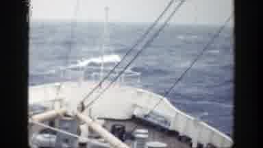 New York (1948): Sailing On A Blue Ocean Waves Crashing Against The Boat Vintage