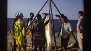 Nigeria (1969): Big Fish Fishing In Nigeria People Around Admiring The Fishing