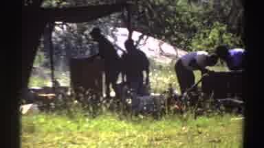 Nigeria (1969): Four Black People Forest Prairie Making Collect Goods Burning