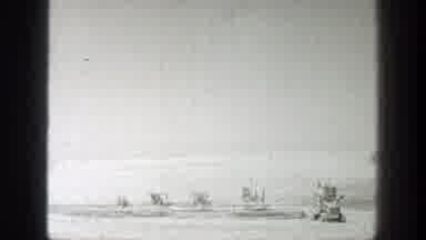 California (1939): Multiple Farm Equipment In Use During A Harvest On A Sunny Day