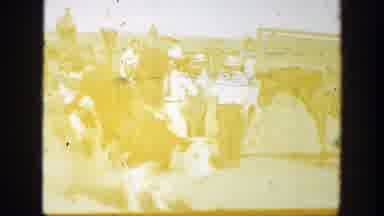 California (1939): Man Riding Bull In Rodeo Falls Off And Gets Out Of The Way