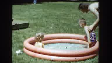 Wisconsin (1953): Vintage Home Video Of Children Playing In Pool Brother Splashes