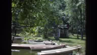 Wisconsin (1953): Park Area With A Lake And Pier Surrounded By Trees Bushes Grass