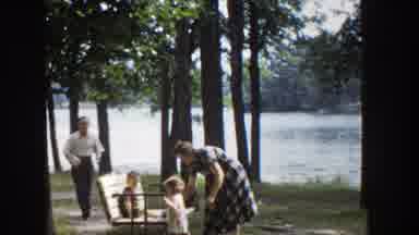 Wisconsin (1953): A Couple With Two Kids And A Lady With A Dog Enjoying The Park