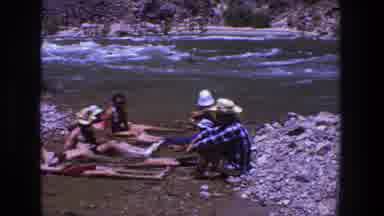 Utah (1969): Family Enjoying The Sun Near The Riverbed Waterfall
