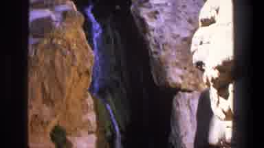 Utah (1969): Landscape Of Waterfall And Flowing Water Falling Between Large Rocks