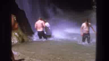 Utah (1969): Men Walking In The Water With Pants On Next To A Waterfall