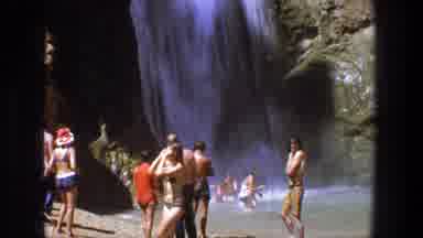 Utah (1969): People Standing Under A Waterfall Swimming In Bathing Suits