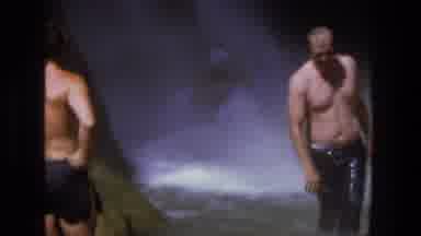 Utah (1969): People Near Waterfall And Pool Water Spray Blowing Around Sunny Day