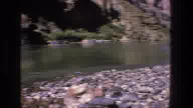 Utah (1969): Beautiful Waterfall That Leads To A Lagoon With Lots Of Water Rocks