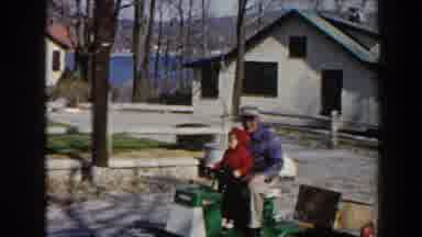 Pequot Lakes Minnesota (1964): Grandpa And Toddler Rides The Tractor Across The