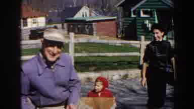 Pequot Lakes Minnesota (1964): Grandfather Has Fun With His Grandson Rides Him