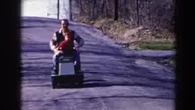 Pequot Lakes Minnesota (1964): Riding On A Hand Made Go Kart With His Son