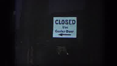 Baltimore Maryland (1960): Three Signs Posted On Building Center Sign Reads Closed