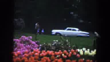 Baltimore Maryland (1960): Family With Children Are Walking In Garden Car Parking