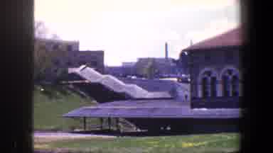 Baltimore Maryland (1960): Front Of A Stone Building With Windows And A Red Pointy
