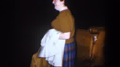 Baltimore Maryland (1960): Friendly Chubby Lady Holding A White Piece Of Clothing