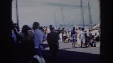 Nassau Bahamas (1961): People Are Awaiting To Dock A Boat There Are Women And