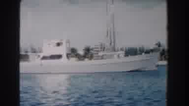 Nassau Bahamas (1961): View Of White Boat In Blue Water On A Bright Sunny Day