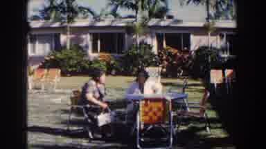 Nassau Bahamas (1961): Two Ladies Meeting And Enjoying Their Time In A Garden At