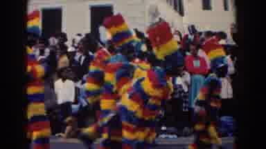 Nassau Bahamas (1961): Costumed People Walking Jumping On The Street In Parade And