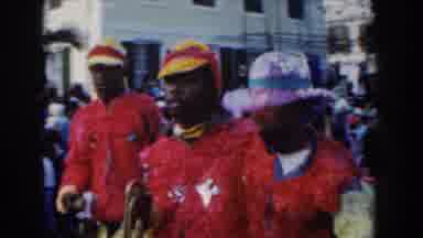 Nassau Bahamas (1961): Men Walking Parading At Festival Surrounded By People