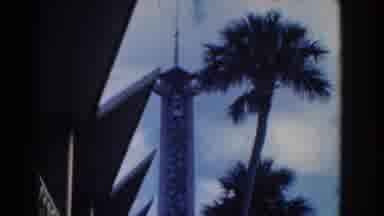 Nassau Bahamas (1961): View Of White Tower And Palm Tree In A Clear Day