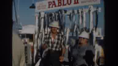 Nassau Bahamas (1961): Man And Woman In White Safety Hats On Wooden Stairs With