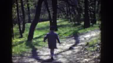 Cincinnatti Ohio (1949): Image Of A Little Kid Walking Alone Through The Trees And