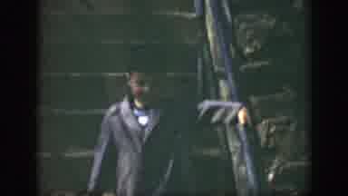 Cincinnatti Ohio (1949): Young Boy Climbs down The Stairs