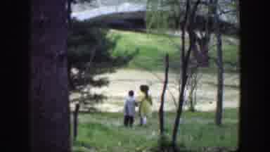 Cincinnatti Ohio (1949): Kids Holding Hands Walking Outside In Nature Being
