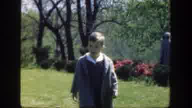 Cincinnatti Ohio (1949): Preppy Boy At A Park Walks Toward The Camera And Then It