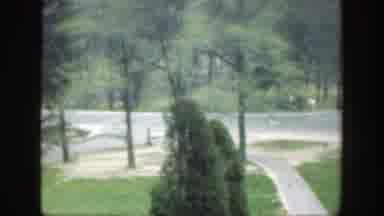 Cincinnatti Ohio (1949): Two Children Walking Down A Staircase In The Lawn Full Of