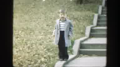 Cincinnatti Ohio (1949): Cute Little Boy Playing On Steps